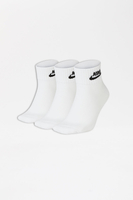 Nike - 3er Packung an weißen,  knöchelhohen,  Socken mit schwarzem Logo