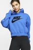 Nike - Croped Fleece Hoodie mit Patches für Damen in Royalblue - cj2034-480