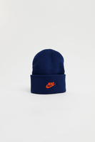 Nike - Cuffed Beanie in Kobaltblau mit oranger Schrift - CI3233-492