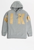 Nike - Fleece-Kapuzenpullover in Grau mit Gold Logo - CQ0242-064