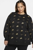 Nike - Oversized Crewneck in Schwarz mit Goldmuster für Damen - CK8611-010