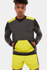 The North Face - Asphalt grauer Fleece Pullover aus der Extreme Kollektion mit zitronengelber Känguru Tasche - NF0A4CJZLL51