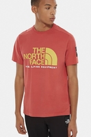 The North Face - Fine-Alpine T-SHIRT in Braunrot mit gelbem Logo - NF0A4M6NPKB1