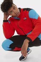 The North Face - Rote Extreme Fleece Jacke mit hellblauen Nylon Patches - NF0A4AGKLKD1