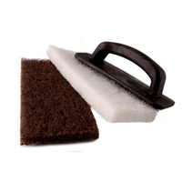 3M™ Doodlebug™ Reinigungspad für Ecken 6473K,  brauner Schrubber HB6473,  Padhalter,  weißes und braunes Pad