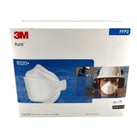 3M FFP2 Atemschutzmaske AURA 9320+ NR D,  ohne Ventil 7000088723,  1 Packung = 20 Stück,  einzeln verpackt