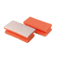 3M™ Scotch-Brite™ Schwamm 105 - 108,  70 mm x 130 mm SCH106,  1 Karton = 10 x 10 Stück,  Nr. 106,  rot / weiß