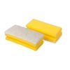 3M™ Scotch-Brite™ Schwamm 105 - 108,  70 mm x 130 mm SCH107,  1 Karton = 10 x 10 Stück,  Nr. 107,  gelb / weiß