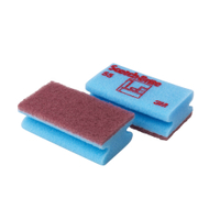 3M™ Scotch-Brite™ Schwamm 55 - 58,  70 mm x 130 mm SCH55,  1 Karton = 10 x 10 Stück,  Nr. 55,  blau / braun