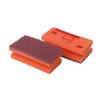 3M™ Scotch-Brite™ Schwamm 55 - 58,  70 mm x 130 mm SCH56,  1 Karton = 10 x 10 Stück,  Nr. 56,  rot / braun