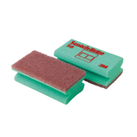 3M™ Scotch-Brite™ Schwamm 55 - 58,  70 mm x 130 mm SCH58,  1 Karton = 10 x 10 Stück,  Nr. 58,  grün / braun