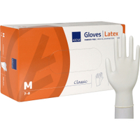ABENA Classic Einmalhandschuhe Latex,  puderfrei 1 Karton = 10 Packungen à 100 Handschuhe,  Größe M (8)