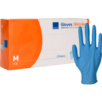 ABENA Classic Nitrilhandschuhe,  puderfrei,  blau 1 Packung = 100 Stück,  Größe M