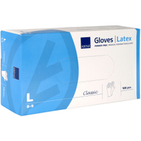 ABENA Latex Einweghandschuhe,  natur 1 Karton = 10 Packungen = 1000 Stück,  Größe L