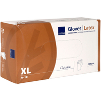 ABENA Latex Einweghandschuhe,  natur 1 Karton = 10 Packungen = 1000 Stück,  Größe XL