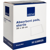 ABENA Saugkompresse,  steril,  weiß 220925,  1 Packung = 25 Stück,  20 x 20 cm