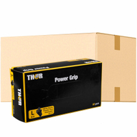 ABENA Thor Power Grip Einmalhandschuhe,  schwarz 1 Karton = 10 Packungen à 50 Stück,  Größe L
