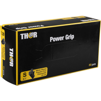 ABENA Thor Power Grip Einmalhandschuhe,  schwarz 1 Packung = 50 Stück,  Größe S
