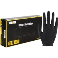 ABENA Thor Ultra Sensitive Nitrilhandschuhe,  puderfrei,  schwarz 1999912248,  1 Packung = 100 Stück,  Größe XL