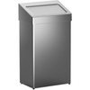 Abfallbehälter m. selbstschließender Einwurfklappe,  60 Liter A60E,  Edelstahl,  gebürstet