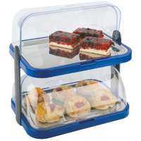 APS DOPPELDECKER Buffet-Vitrine 09202,  Maße (B x L x H): 44 x 32 x 44 cm,  blau