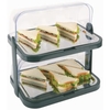 APS DOPPELDECKER Buffet-Vitrine 09204,  Maße (B x L x H): 44 x 32 x 44 cm,  schwarz