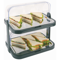 APS DOPPELDECKER Buffet-Vitrine 09204,  Maße (B x L x H): 44 x 32 x 44 cm,  schwarz