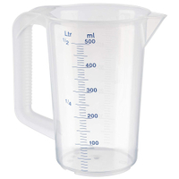 APS Messbecher,  transparent,  geschlossener Griff 30046,  Maße (Ø x H): 9 x 14 cm,  0, 5 Liter
