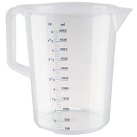 APS Messbecher,  transparent,  geschlossener Griff 30057,  Maße (Ø x H): 20 x 25, 5 cm,  5 Liter