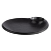 APS NERO Teller mit integriertem Dipschälchen 85074,  Maße (L x B x H): 24 x 20 x 2, 5 cm