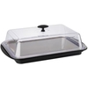 APS Servierplatte Edelstahl Set mit Haube,  6-teilig 09091,  Rechteckig (B x L x H): 43 x 29 x 14 cm