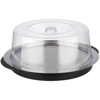 APS Servierplatte Edelstahl Set mit Haube,  6-teilig 09094,  Rund (Ø x H): 35 x 15 cm