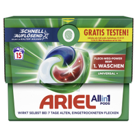 Ariel All in 1 PODS Universal+ Universalwaschmittel 8700216240987 ,  1 Packung = 15 Pods à 21, 4 g