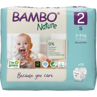 Bambo Windeln Nature Größe 2,  3 - 6 kg,  1 Packung = 30 Windeln