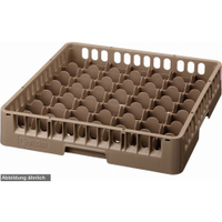 Bartscher Gläserkorb,  49 Fächer,  braun 5352,  Abmessung: 500 x 500 x 183 mm