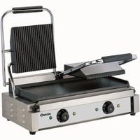 Bartscher Kontaktgrill mit zwei Grilleinheiten A150673,  Grillfläche: gerillt / glatt