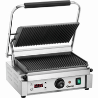 Bartscher Panini Kontaktgrill A150684,  Grillfläche: gerillt,  mit Digitalanzeige