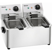 Bartscher SNACK II Doppel- Fritteuse A162412E,  Volumen: 2 x 4 Liter,  400 x 435 x 315 mm