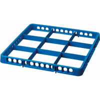 Bartscher Spülkorbteiler 5361,  Abmessung: 500 x 500 x 45 mm,  9 Fächer,  blau