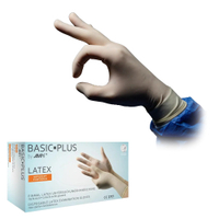 BASIC-PLUS Latexhandschuhe,  gepudert,  weiß 01012-XS,  1 Packung = 100 Stück,  Größe XS