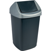 Bekaform Schwingdeckeleimer,  50 Liter 10137247,  Farbe: silber-anthrazit
