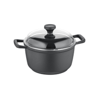 Berndes Kochtopf mit Deckel,  2 Griffe,  schwarz 031645,  Durchmesser: 24 cm