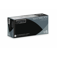 BINGOLD Nitril 30BLACK Einweghandschuhe,  schwarz 636201,  1 Karton = 10 Packungen = 100 Stück = 1000 Stück,  Größe S