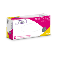 BINGOLD Nitril 35PLUS Einweghandschuhe,  dunkelblau 634101,  1 Packung = 100 Stück,  Größe S