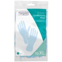 BINGOLD Schutzhandschuhe Vinyl,  blau 504614,  1 Packung = 1 Paar,  Größe XL