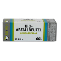 Bio4Pack Abfallbeutel 100% kompostierbar,  60 Liter 100601,  10 Stück pro Faltschachtel (Rolle)