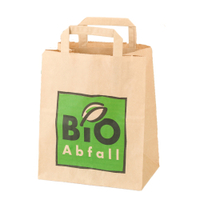 BIOMAT Bioabfallbeutel mit Henkel aus Kraftpapier,  8 Liter PSH-8-NF,  1 Bündel = 20 Stück,  1-lagig nassfest