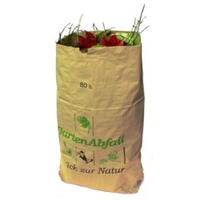BIOMAT Gartenabfallsäcke aus Kraftpapier 80-120 l PSG-80-ZF,  1 Karton = 10 x 25 = 250 Abfallsäcke