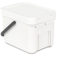 Brabantia Abfalleimer "Sort and Go",  6 Liter 109706,  Farbe: weiß