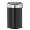 Brabantia Abfalleimer Touch Bin,  3 Liter 364440,  Farbe: Matt Black,  Deckel: Matt steel